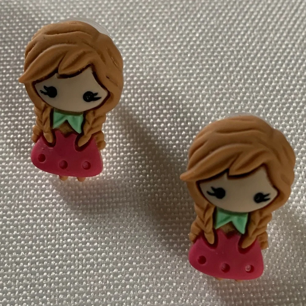 NWT. Handmade Pierced Pretty Princess Earrings for Girls!  For ages 5 and up!
